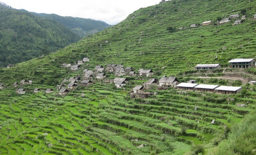 Local settlement at Mahabepather Khola