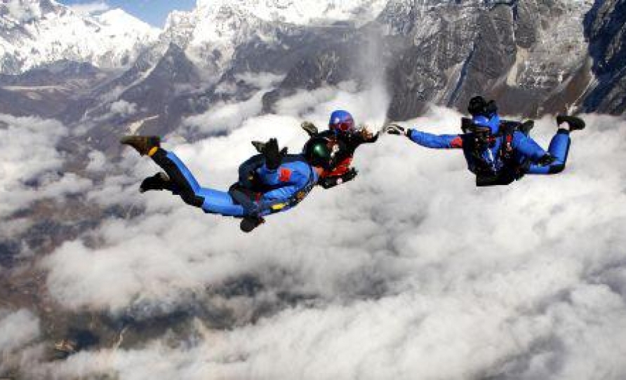 Team Work at sky dive in nepal