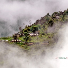 Nepali Houses above the cloud