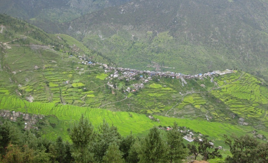 View of Gamgadi Bazaar on way to Talcha Airport