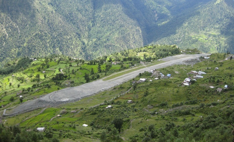 The runway of the Talcha Airport